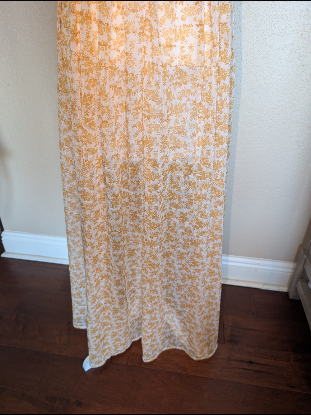 Floral Yellow V-Neck Maxi Dress - Sleeveless Summer Dress - Picture 5 of 8